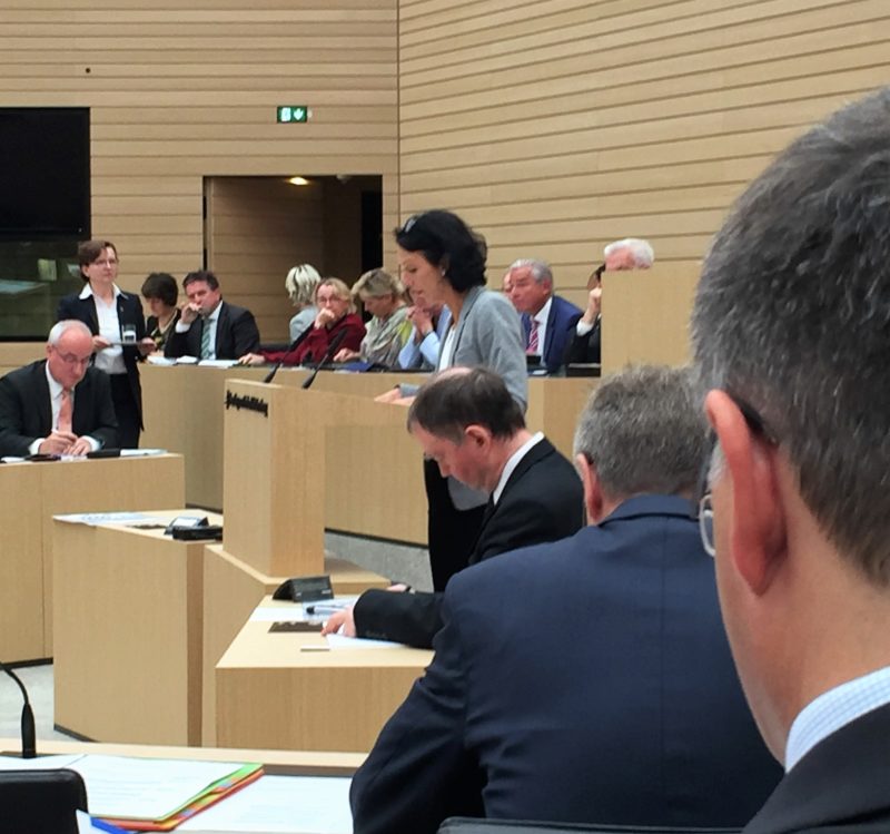 Engagierter Auftritt von Susanne im Landtag